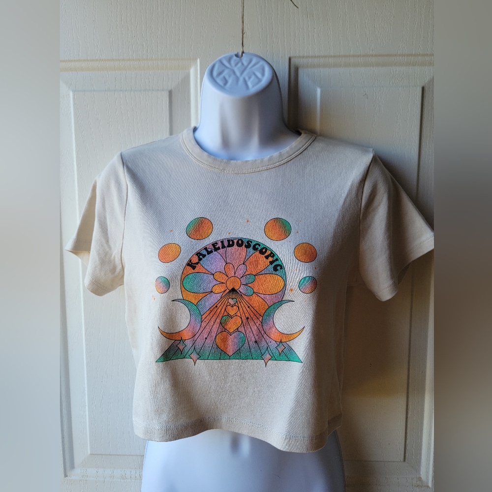 Cotton On Kaleidoscopic Celestial Crop Top Size Medium - Picture 2 of 4